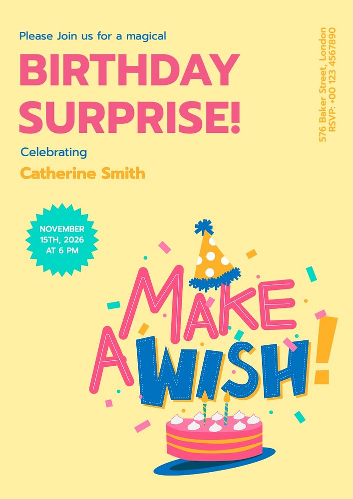 Birthday surprise poster template