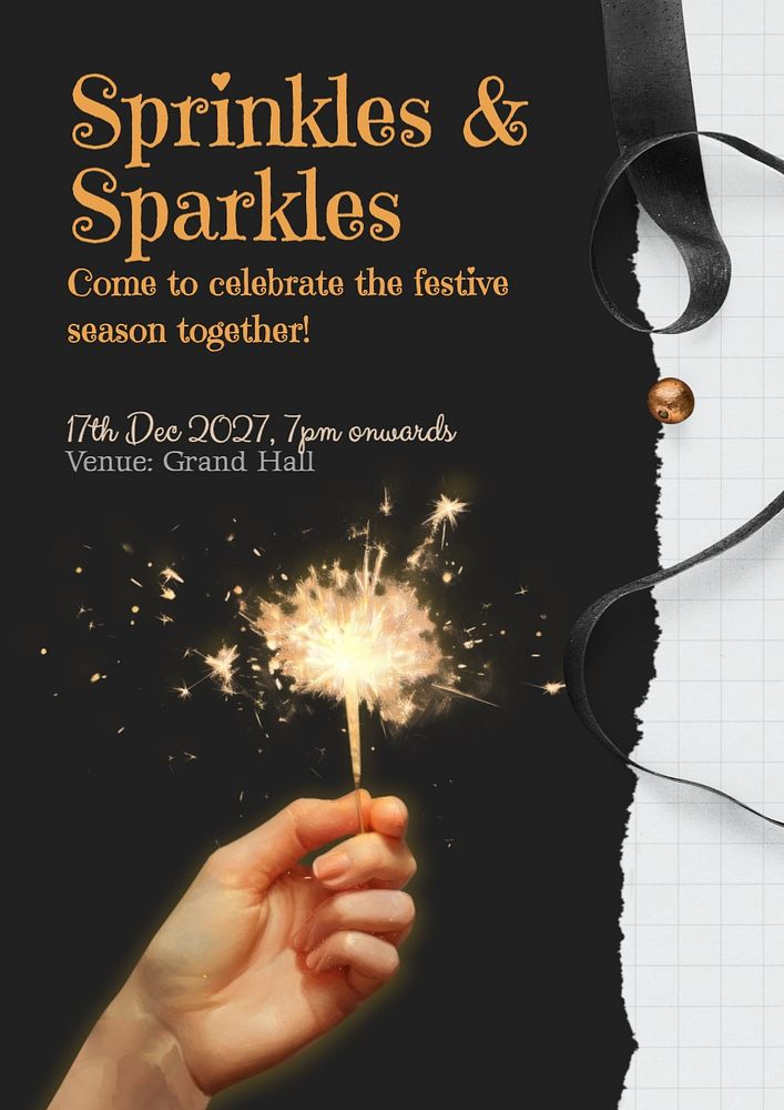 Sprinkles & sparkles festival poster template