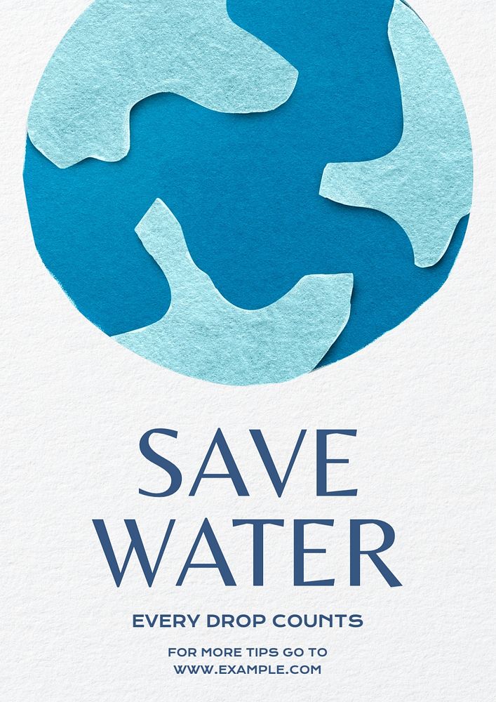 Save water poster template