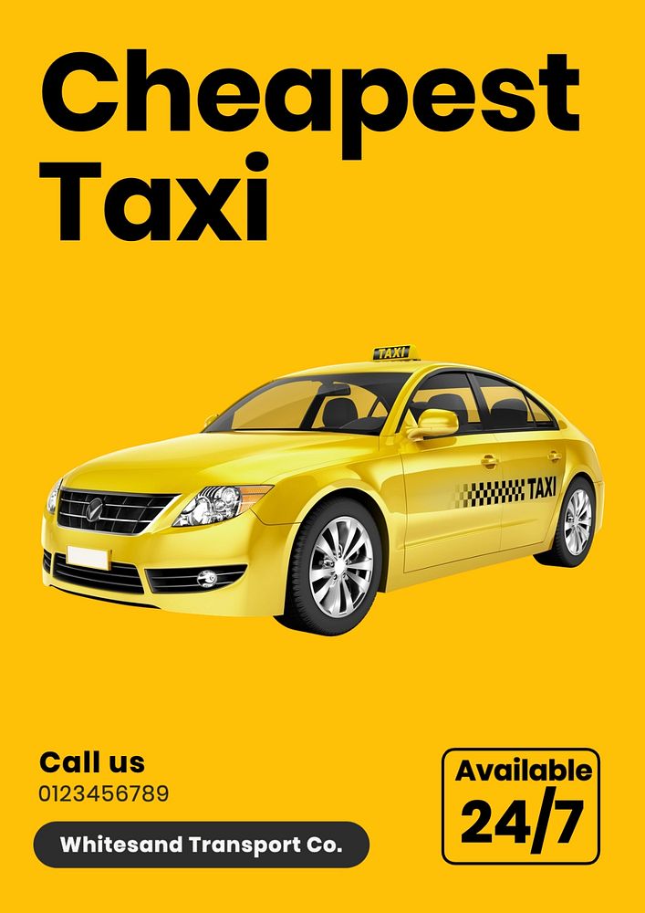 Taxi service poster template