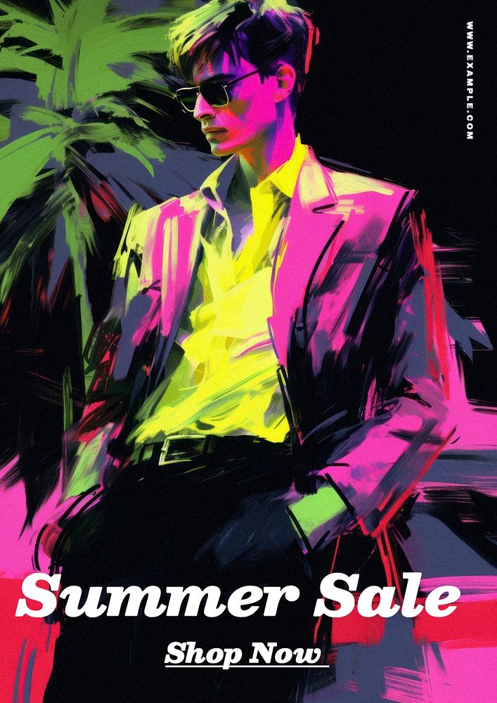 Summer sale poster template