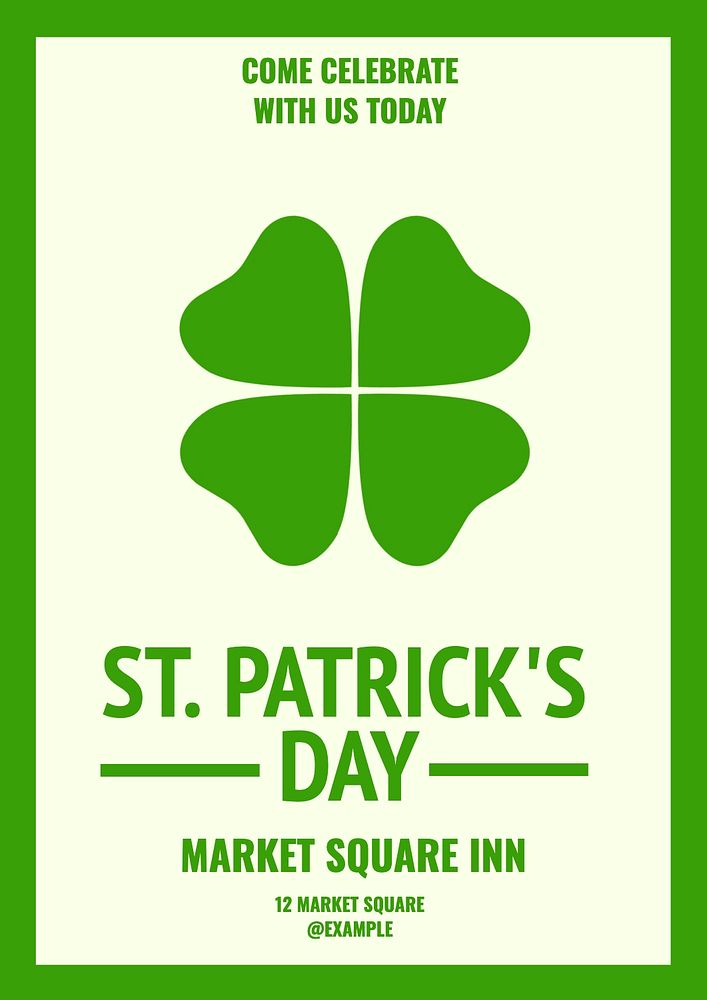 St. Patrick's Day poster template