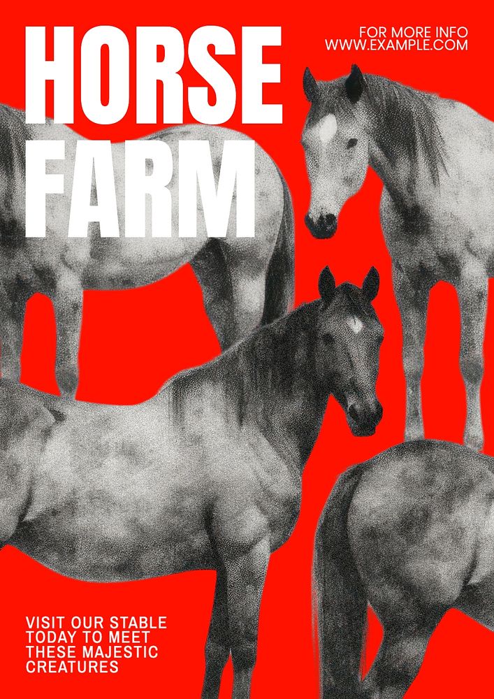 Horse farm poster template