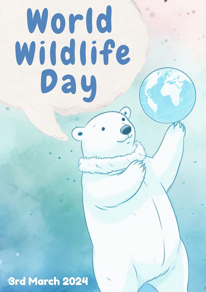 World wildlife day poster template