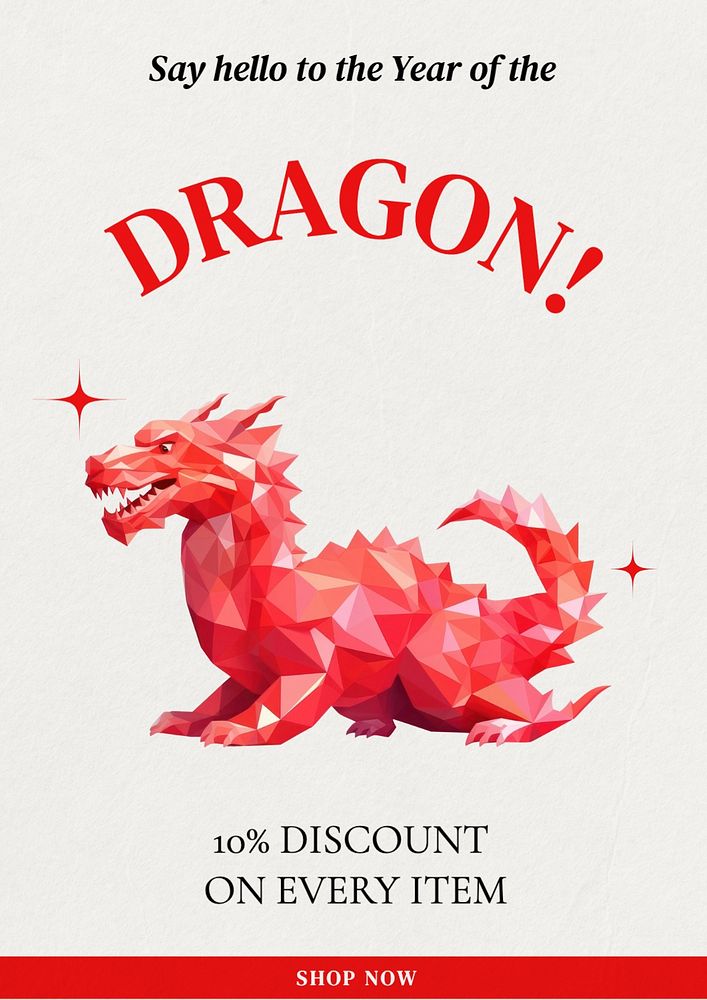 Year of dragon poster template