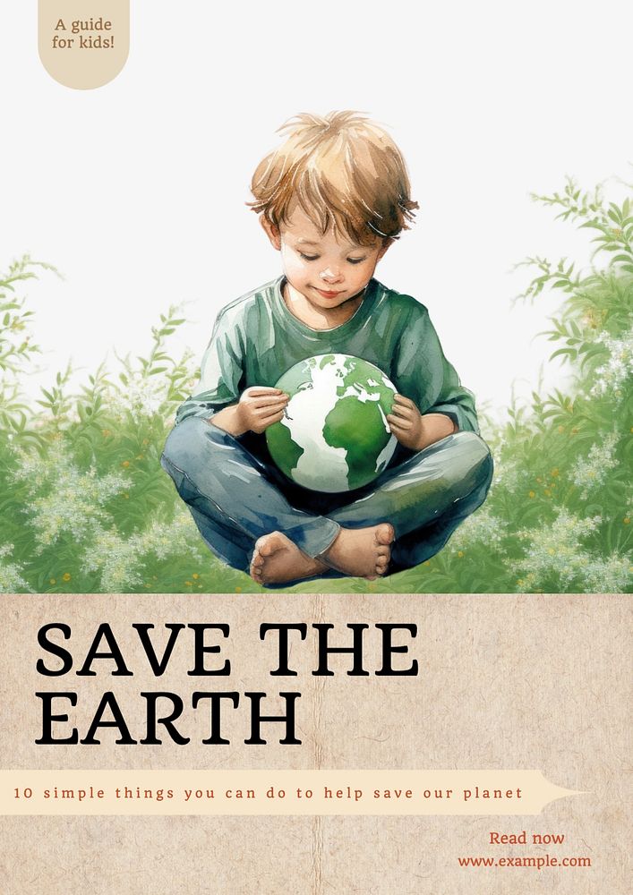 Save the earth poster template