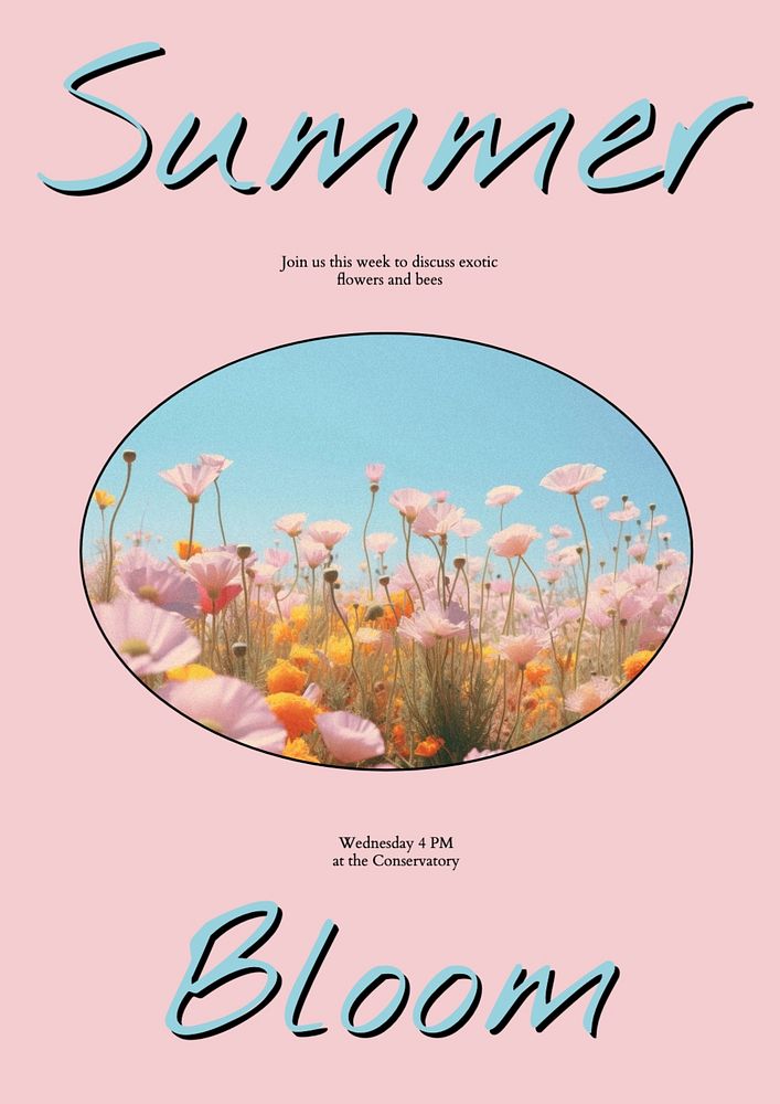 Summer bloom poster template