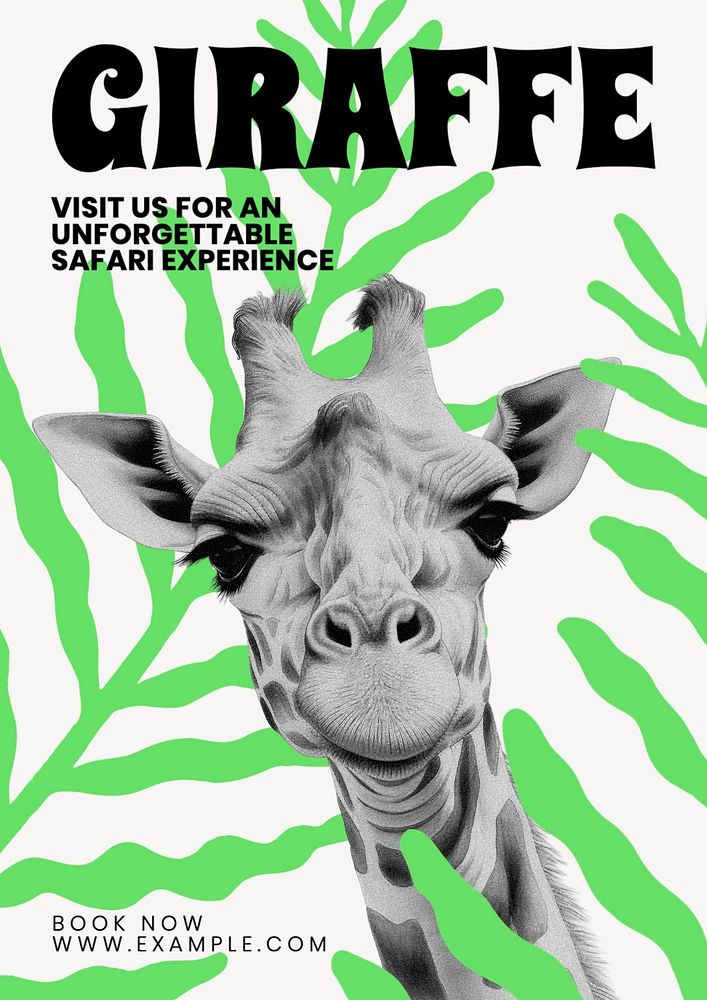 Giraffe safari poster template