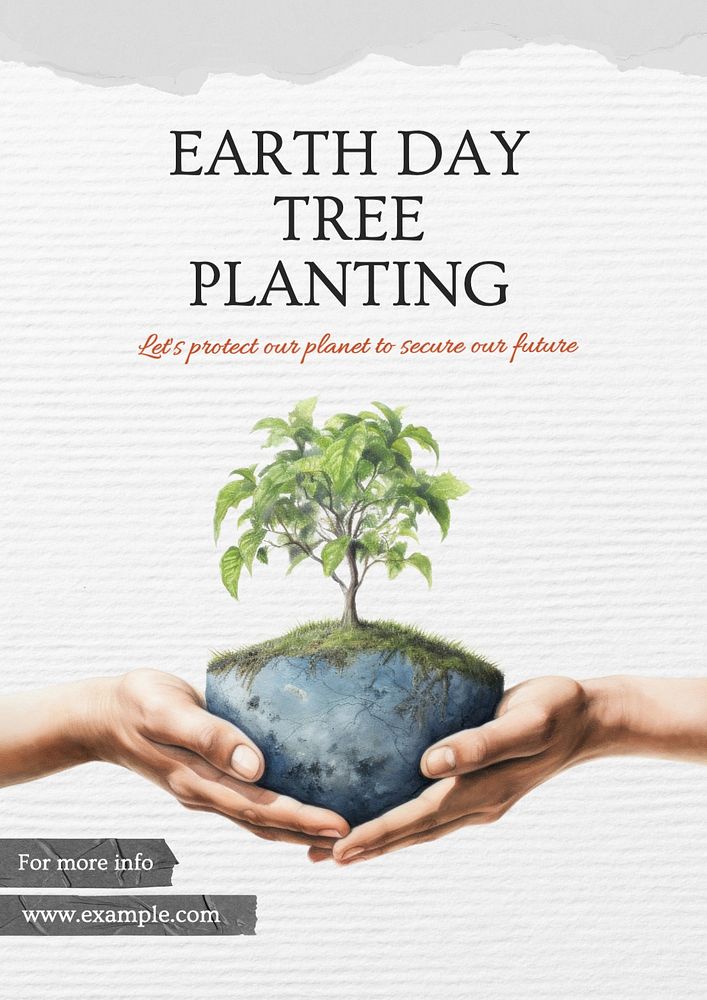 Earth day & tree poster template