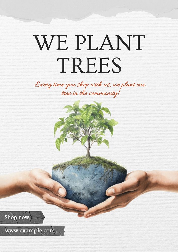 Plant a tree poster template