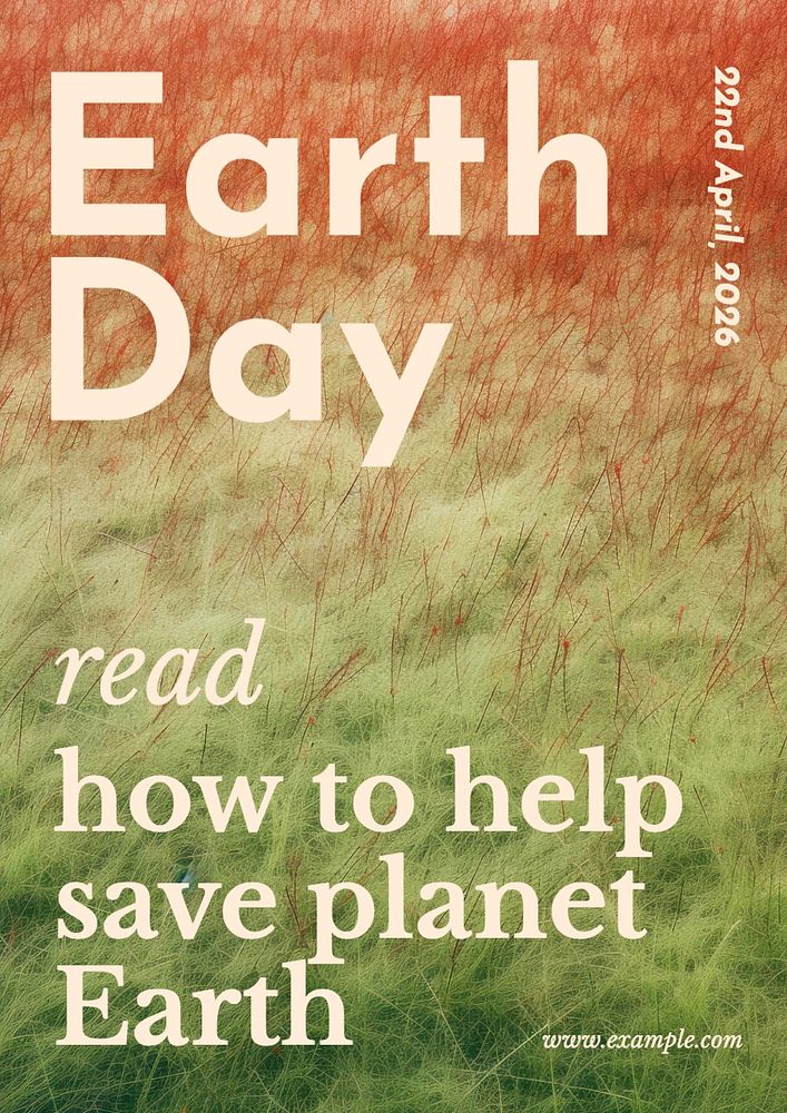 Save earth, environment poster template