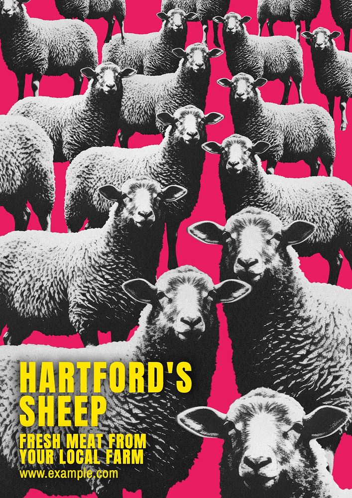 Sheep & lamb poster template