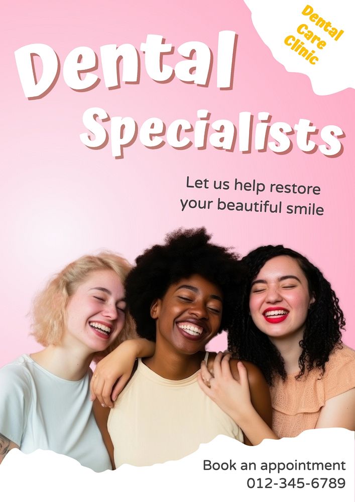 Dental specialists poster template