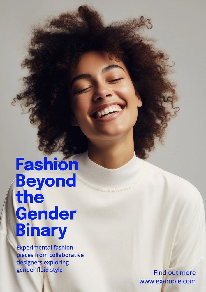 Fashion beyond gender poster template