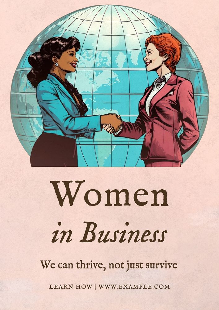 Women in business poster template