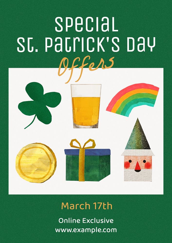 St.Patrick's sale poster template