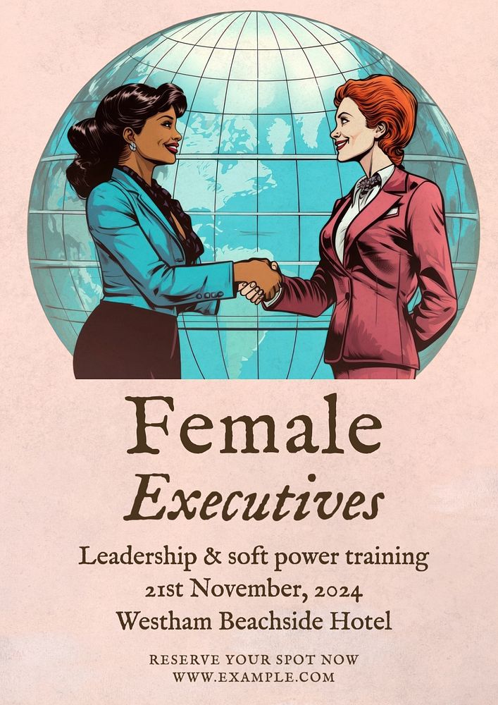 Female executives poster template