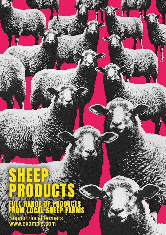 Sheep products poster template