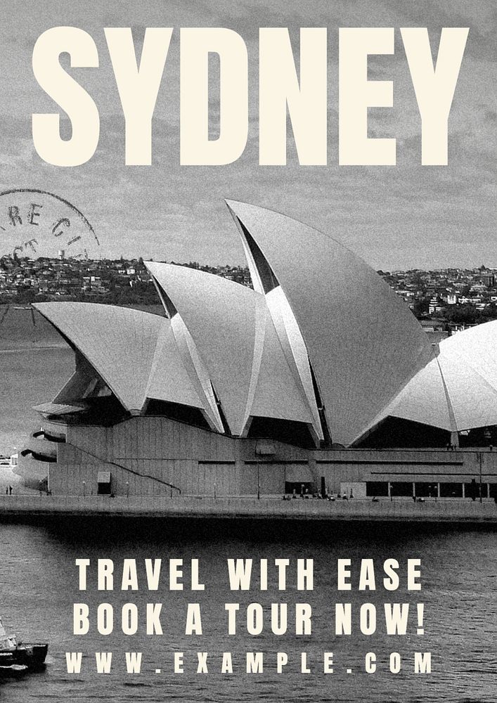 Sydney travel poster template