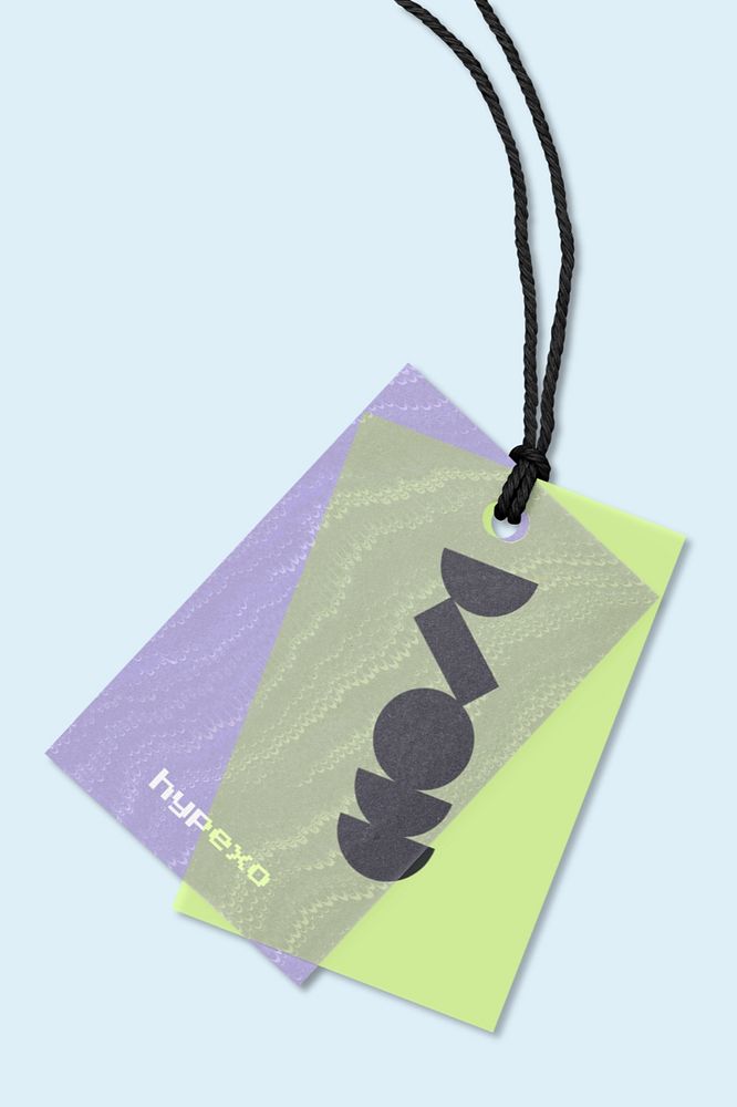 Clothing tag mockup, fashion business editable design