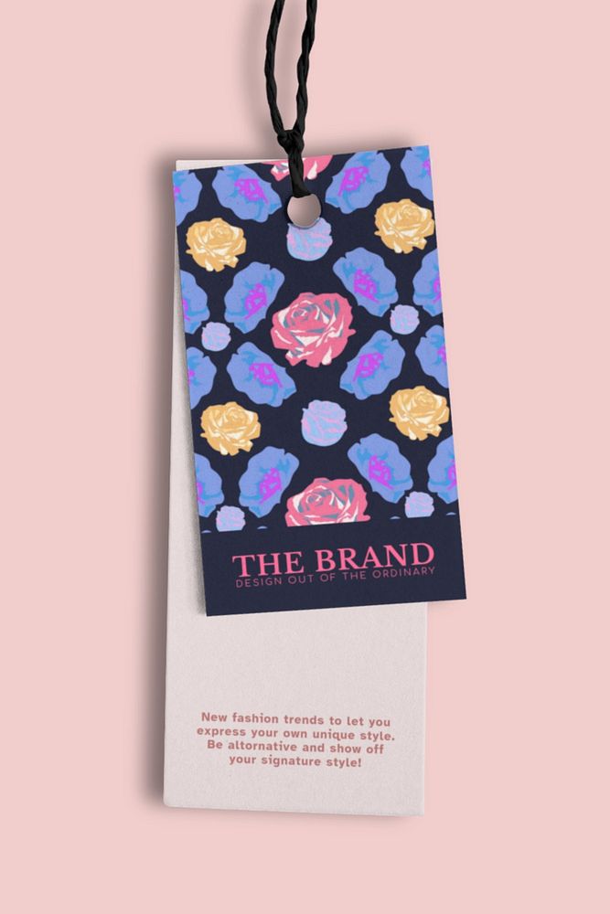 Fashion clothing tag mockup, editable design 