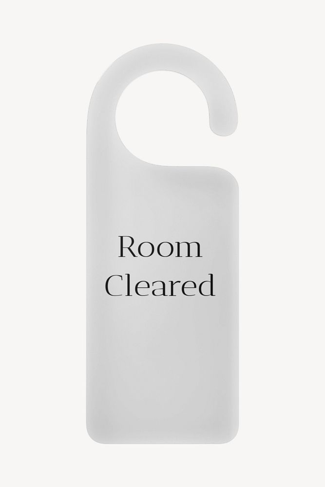 Door hanger mockup, gray 3D design 