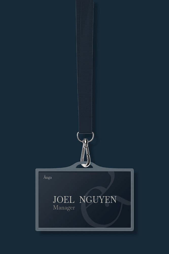 ID card mockup, blue 3D rendering design 