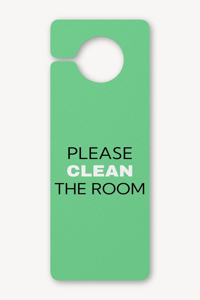 Door hanger mockup, green 3D rendering design 