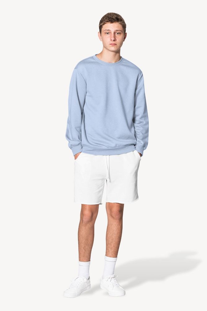 Men's apparel mockup, editable sweatshirt & shorts design