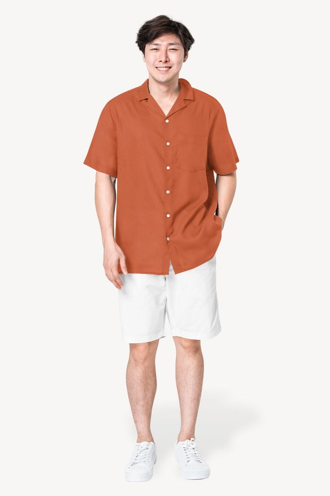 Men's Summer fashion mockup, editable shirt & shorts design