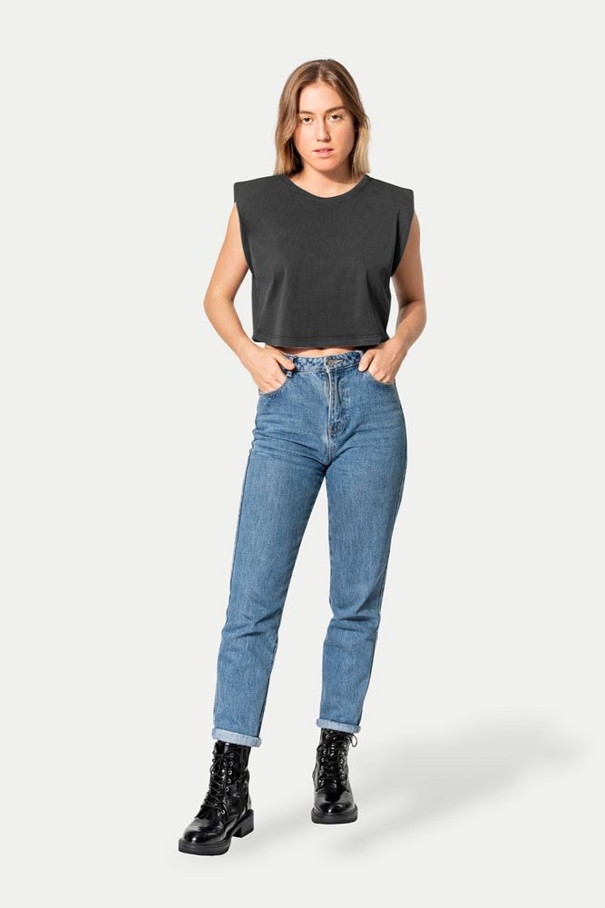 Jeans mockup, casual wear editable design