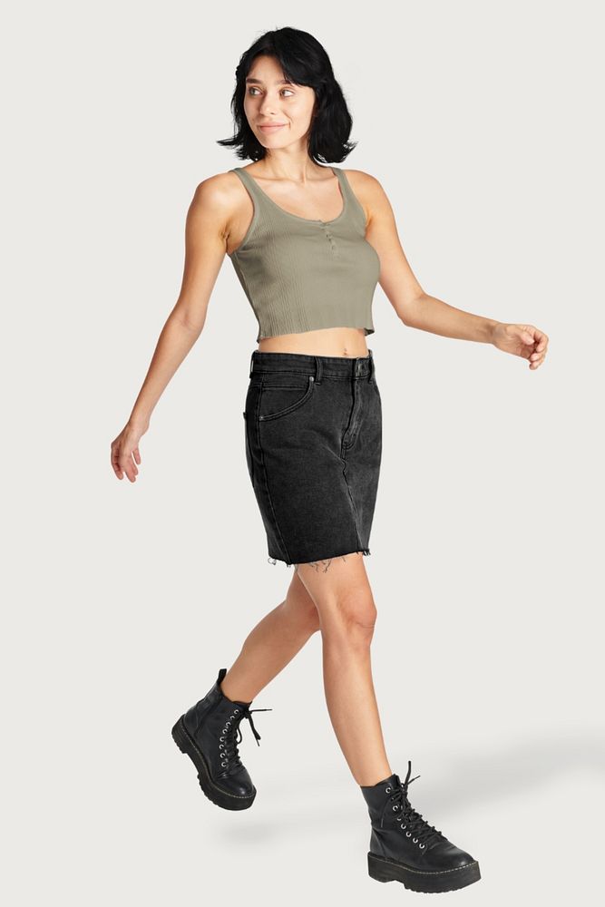 Women's tank top & skirt mockup, editable design