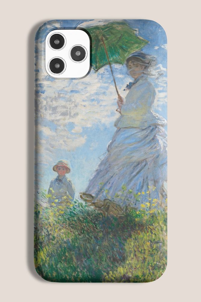 Phone case mockup, editable product design. Remix of artwork by Claude Monet