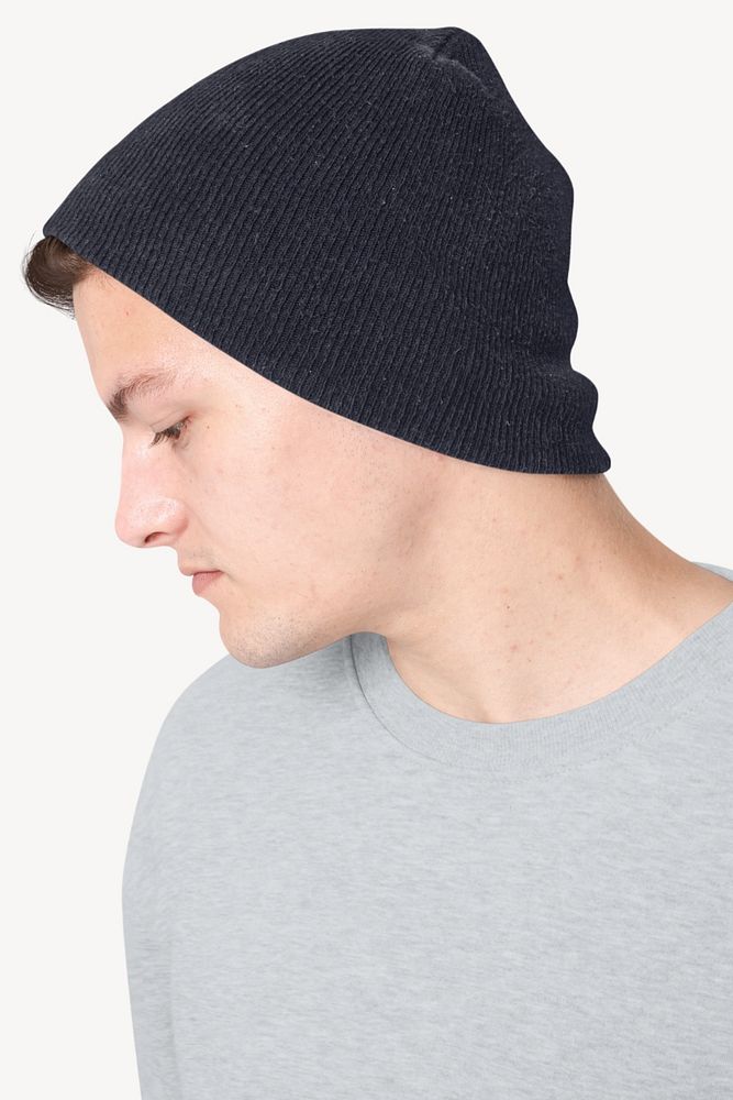 Editable beanie & sweater mockup, men's fashion design