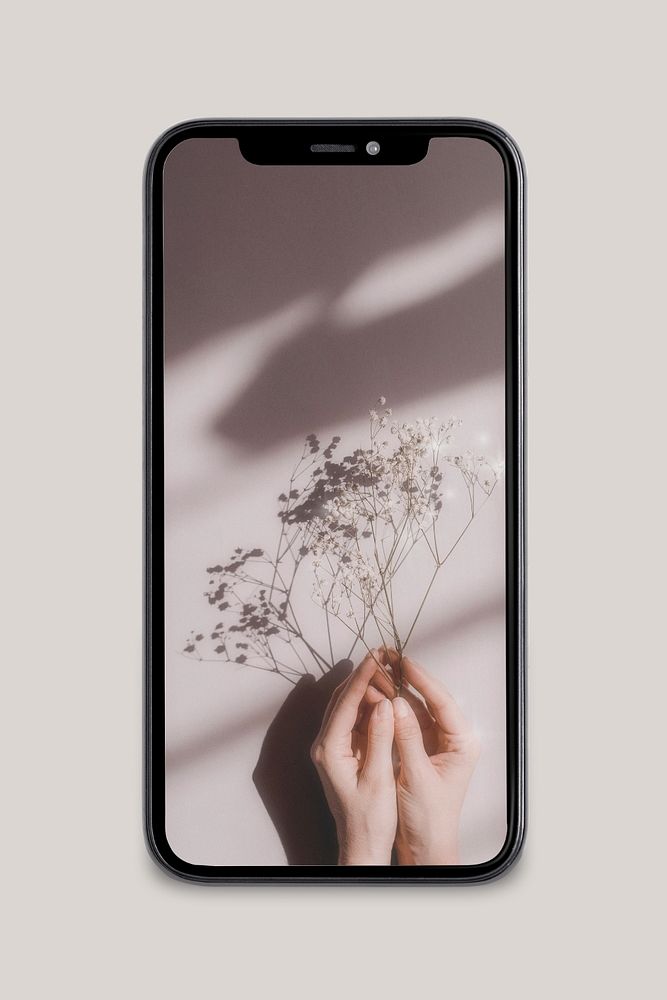 Editable mobile phone screen mockup, flat lay design