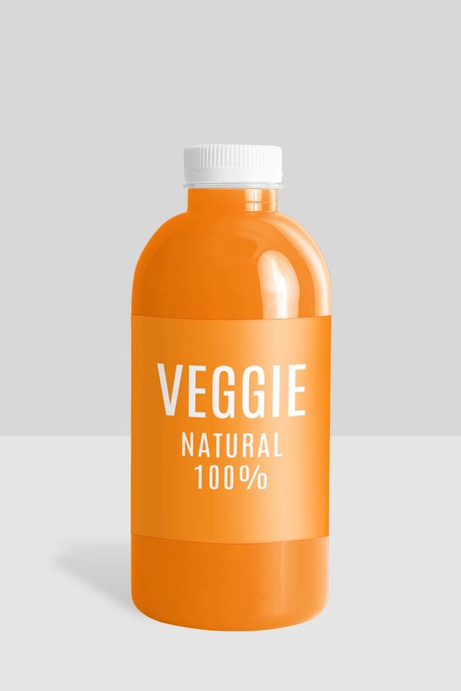 Orange juice bottle mockup, editable design