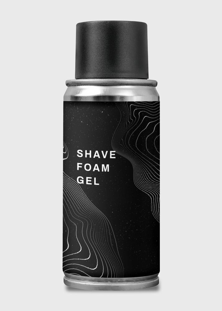 Shave foam bottle mockup, editable design