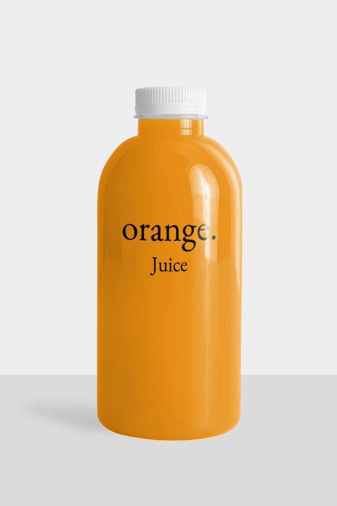 Orange juice bottle mockup, editable design