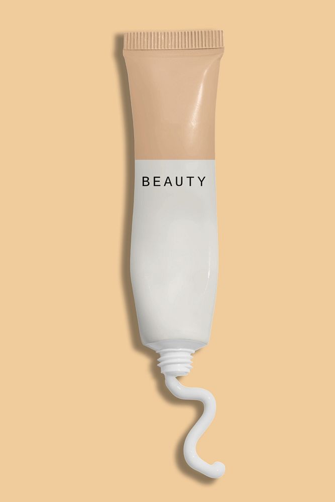 Beauty skincare tube mockup, editable design