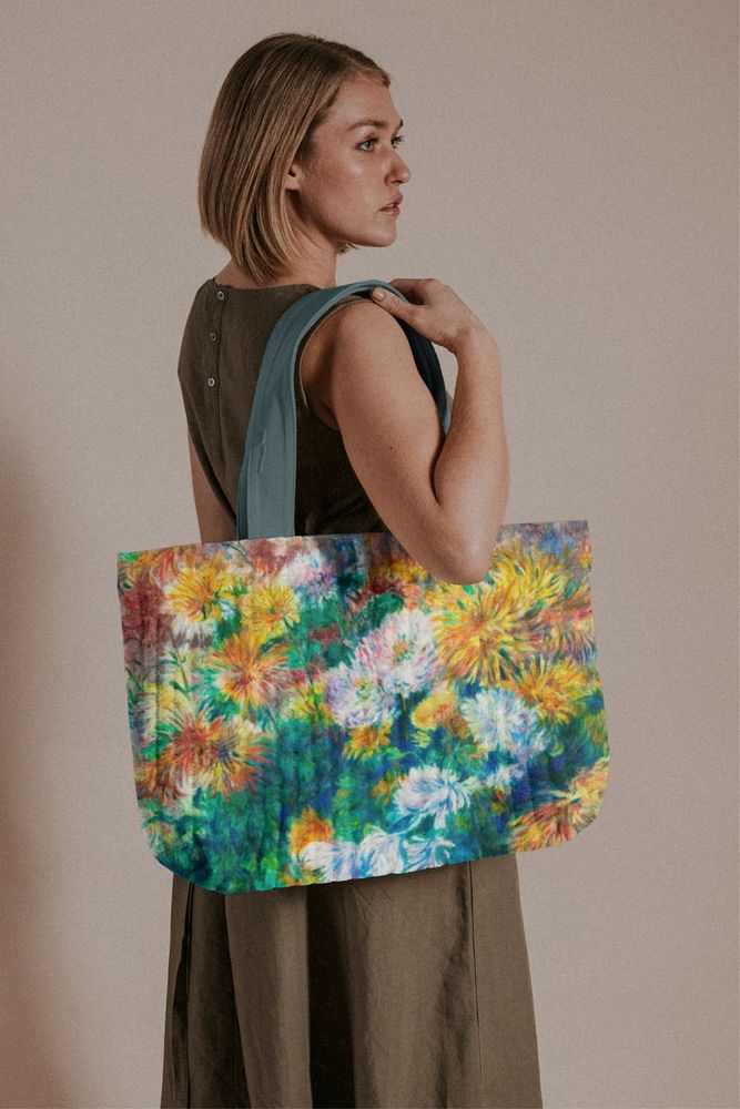 Editable tote bag mockup, vintage famous painting print design, remixed by rawpixel