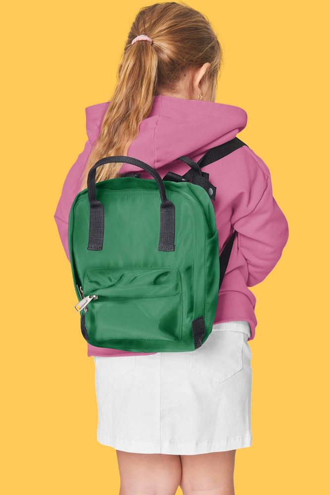 Kids backpack mockup, back to school editable design