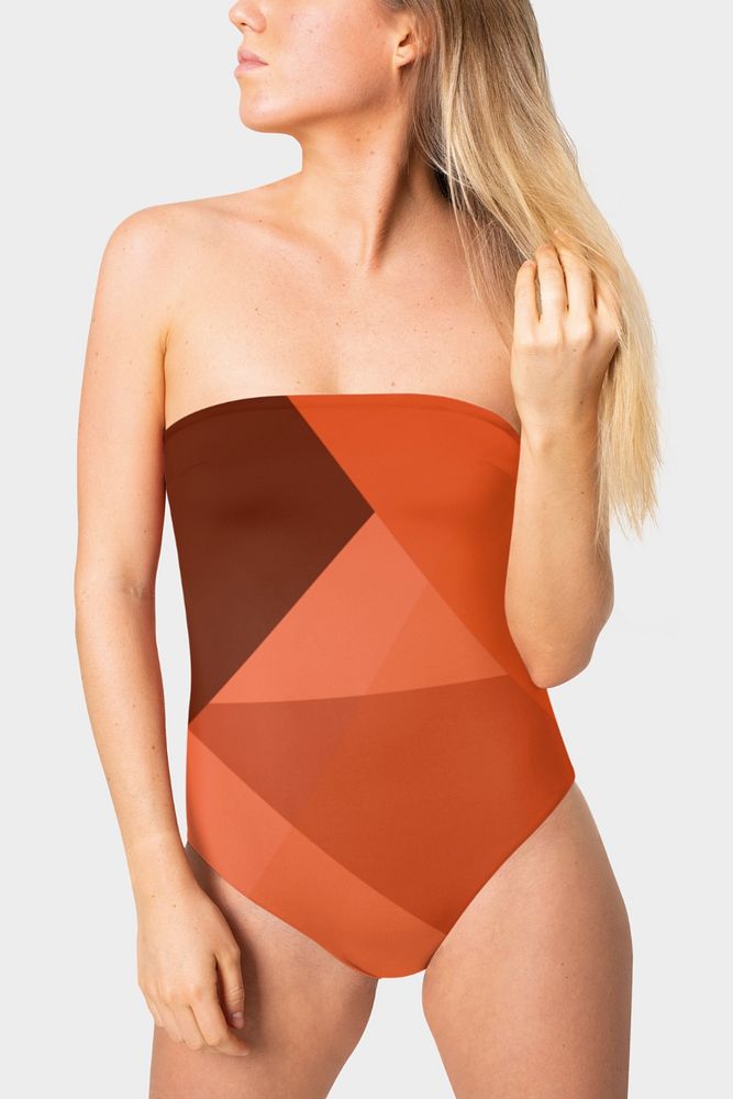 Women's swimsuit mockup, customizable Summer apparel