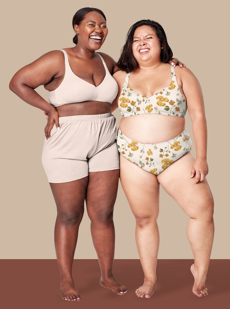 Size-inclusive bikini mockup, customizable Summer apparel