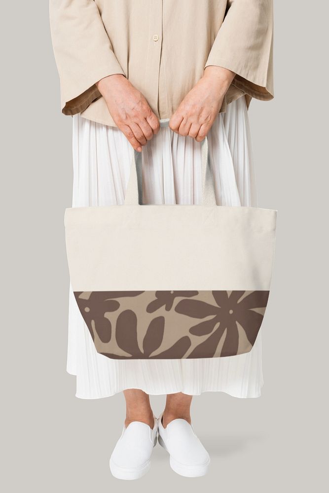 Canvas tote bag mockup, customizable apparel