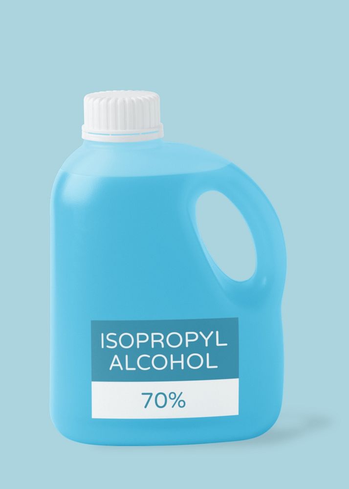 Isopropyl alcohol gallon mockup, editable product packaging design