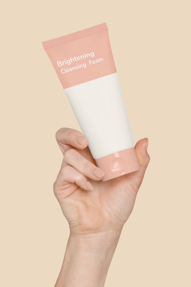 Cosmetic tube mockup, editable beauty product design