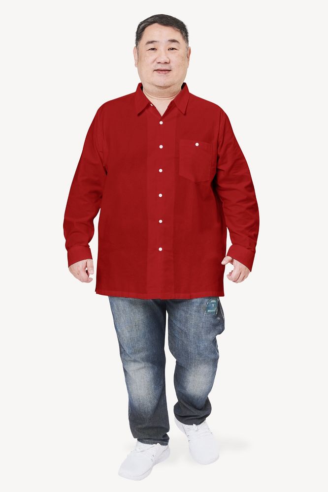 Editable men's plus size fashion mockup, casual wear design