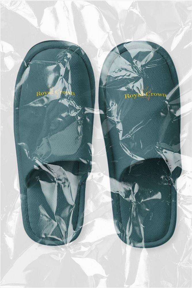 Hotel room slippers mockup, editable design