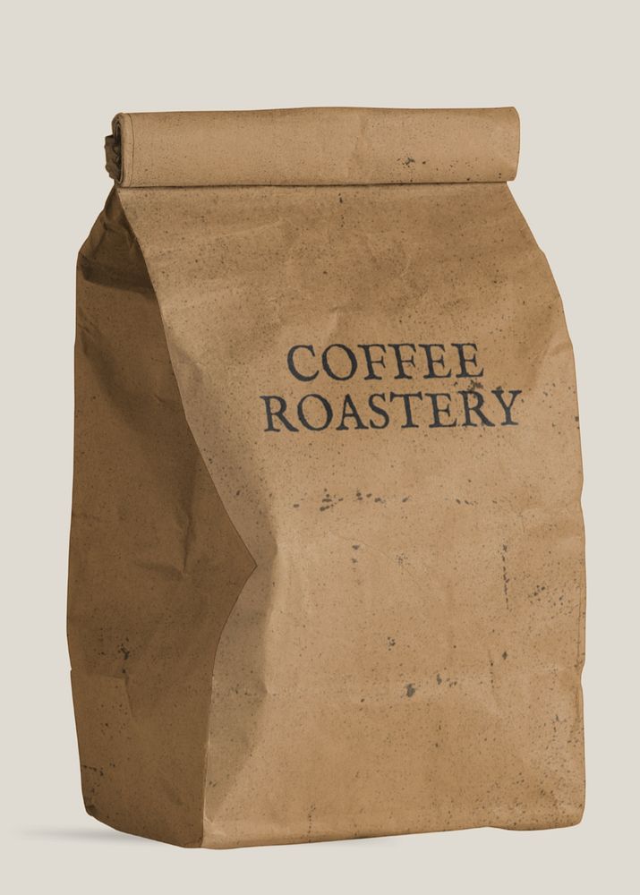 Coffee paper bag mockup, editable product packaging design