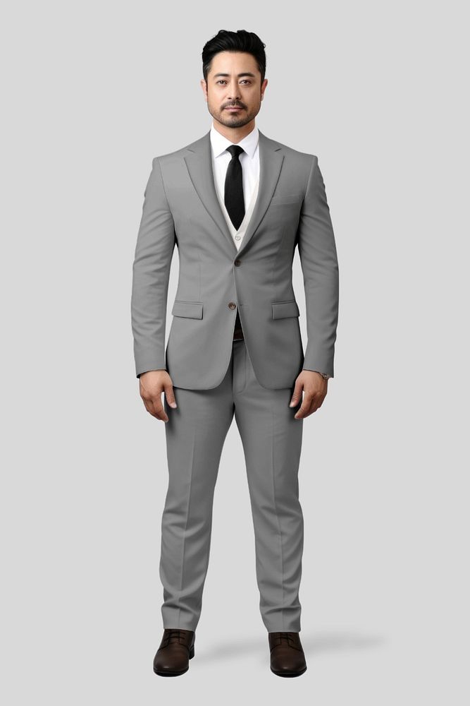 Men's business suit editable mockup, apparel